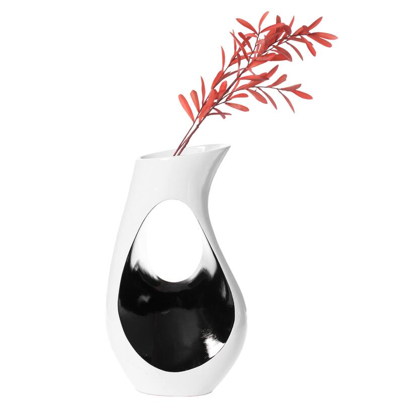 Modern floor vase, White Unique Trumpet Floor Vase, Home Interior Decoration, Modern Floor Vase, Tall Floor Vases - 24 in Tall
