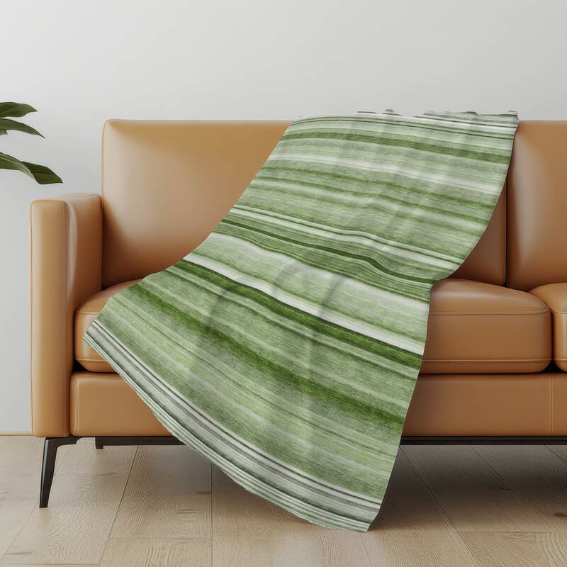 Premium Machine Washable Contemporary Stripes Sherpa Throw Blanket