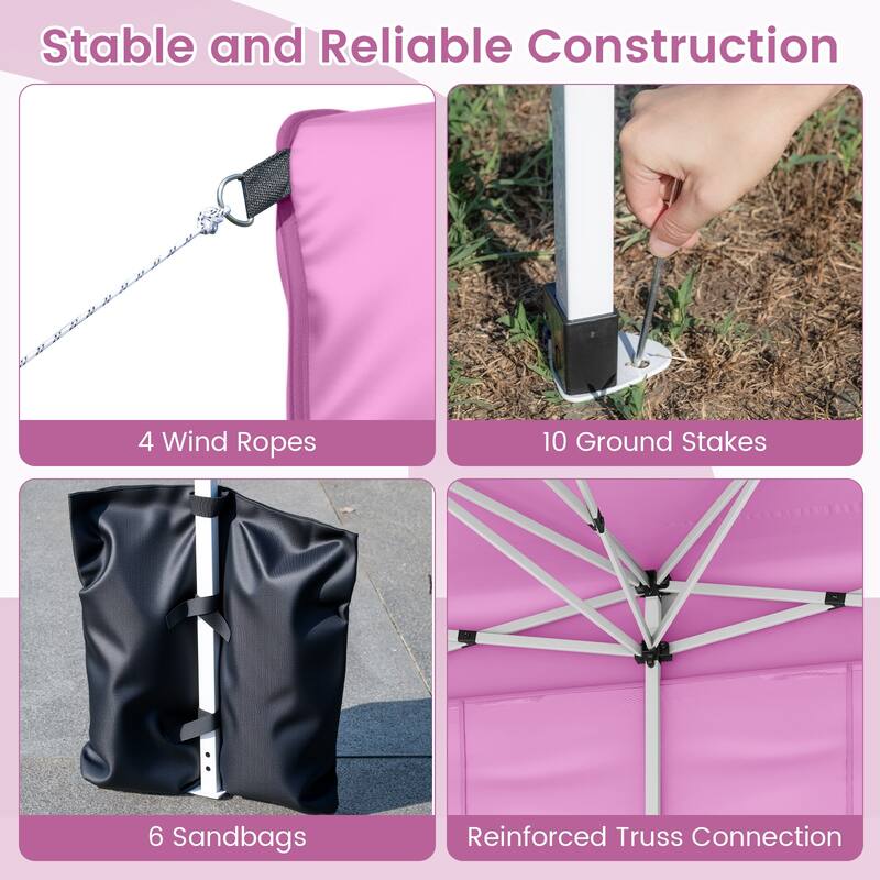 Gymax 10 X 20 FT Pop up Canopy Tent w/ 6 Sidewalls Wheeled Bag 6