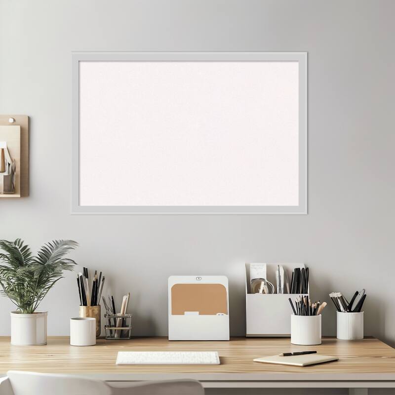 Incline Silver Wood Framed Cork Board - Bulletin Board, Organization Board, Pin Board