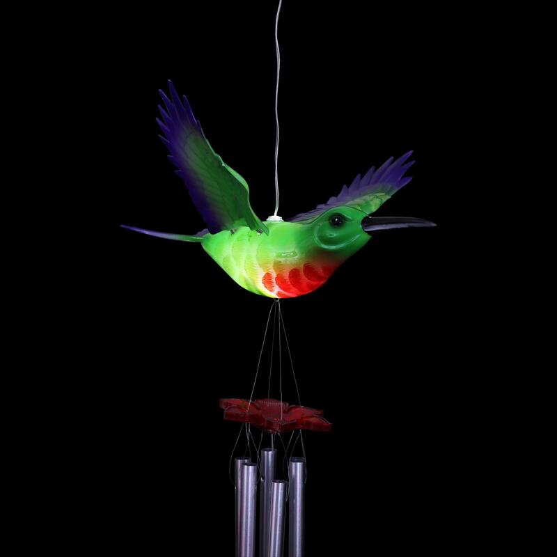 Exhart Solar WindyWings Bird Wind Chime, 10 by 9 Inches