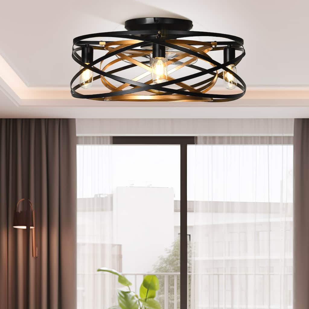22'' Caged Ceiling Fans with Lights Remote Control