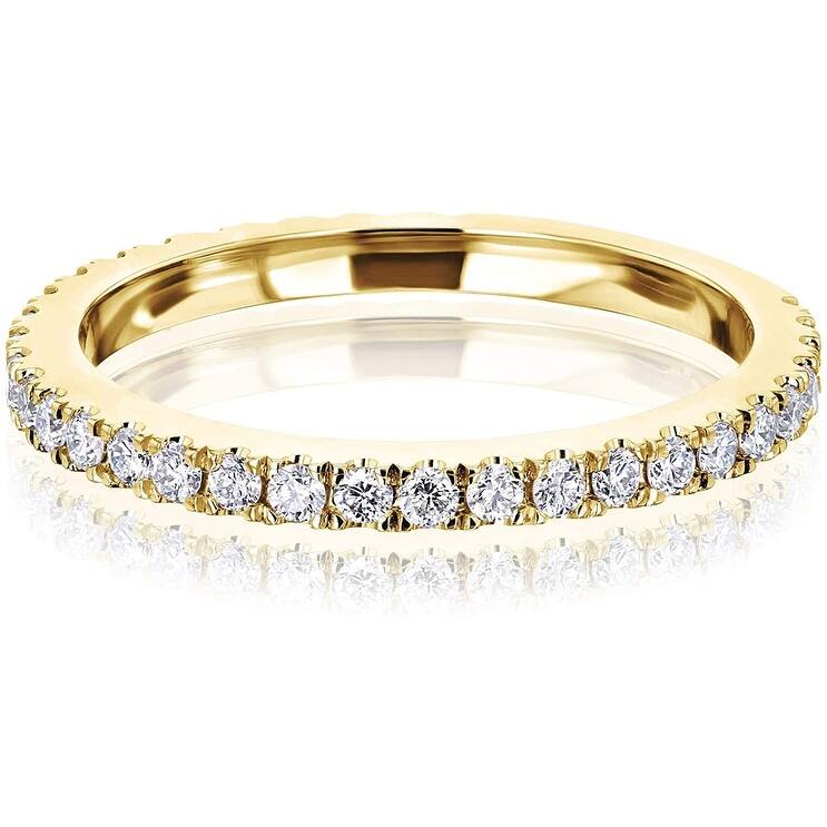 Kobelli 0.38 Carats Lab Grown Diamond 14k Solid Gold Near Eternity Vietta Ring (DEF/VS) - 4.5 - Rose