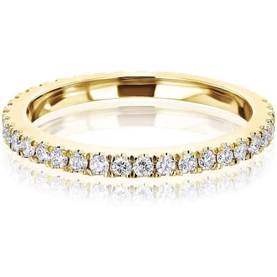 Kobelli 0.38 Carats Lab Grown Diamond 14k Solid Gold Near Eternity Vietta Ring (DEF/VS)
