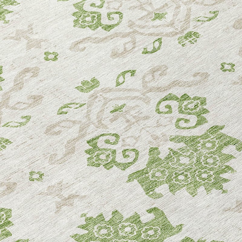 Machine Washable Indoor/ Outdoor Chantille Medallion Damask Rug