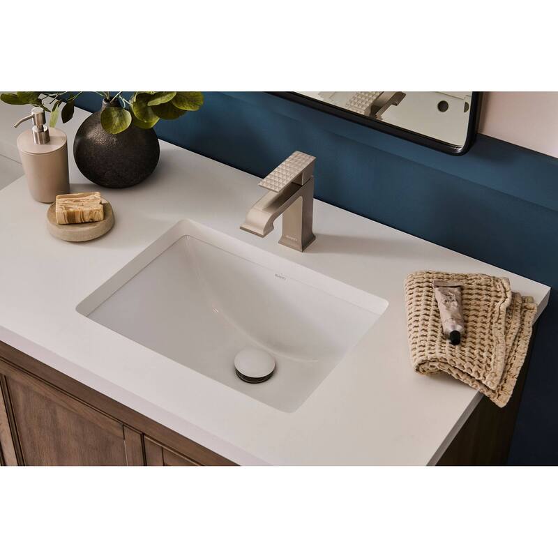 Ruvati Decora Single Handle Square Stacked Short Bathroom Faucet in Brushed Nickel - RVF5132BN - 7'6" x 9'6"