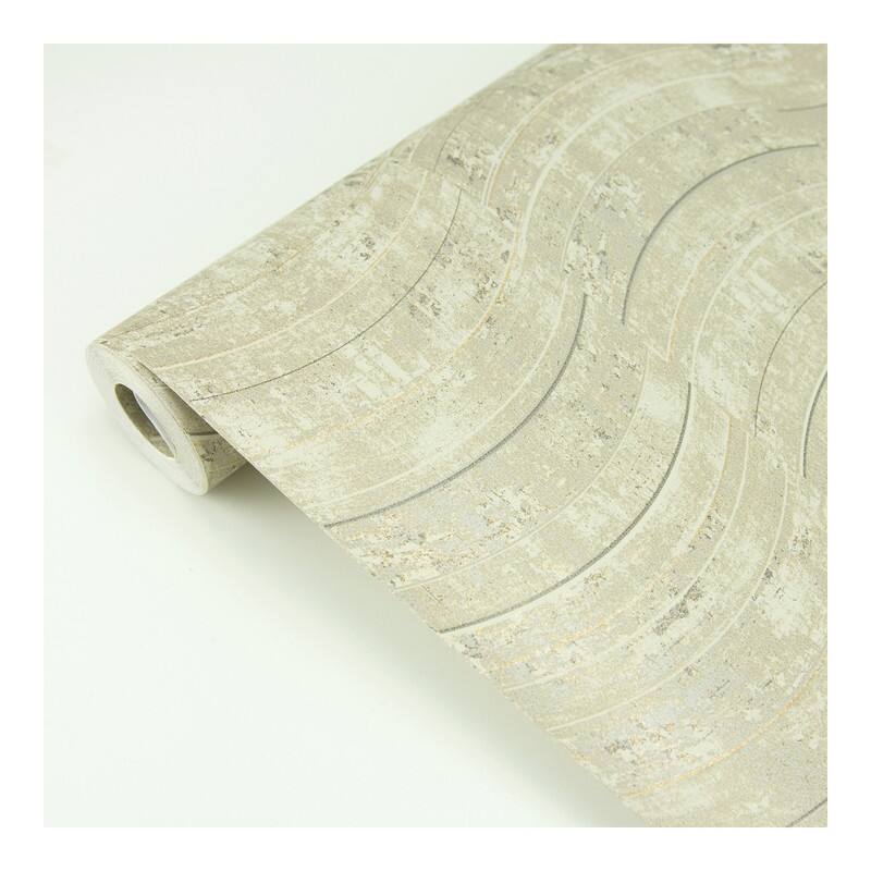 Brewster Hydra Taupe Geometric Wallpaper - 21 x 396 x 0.025