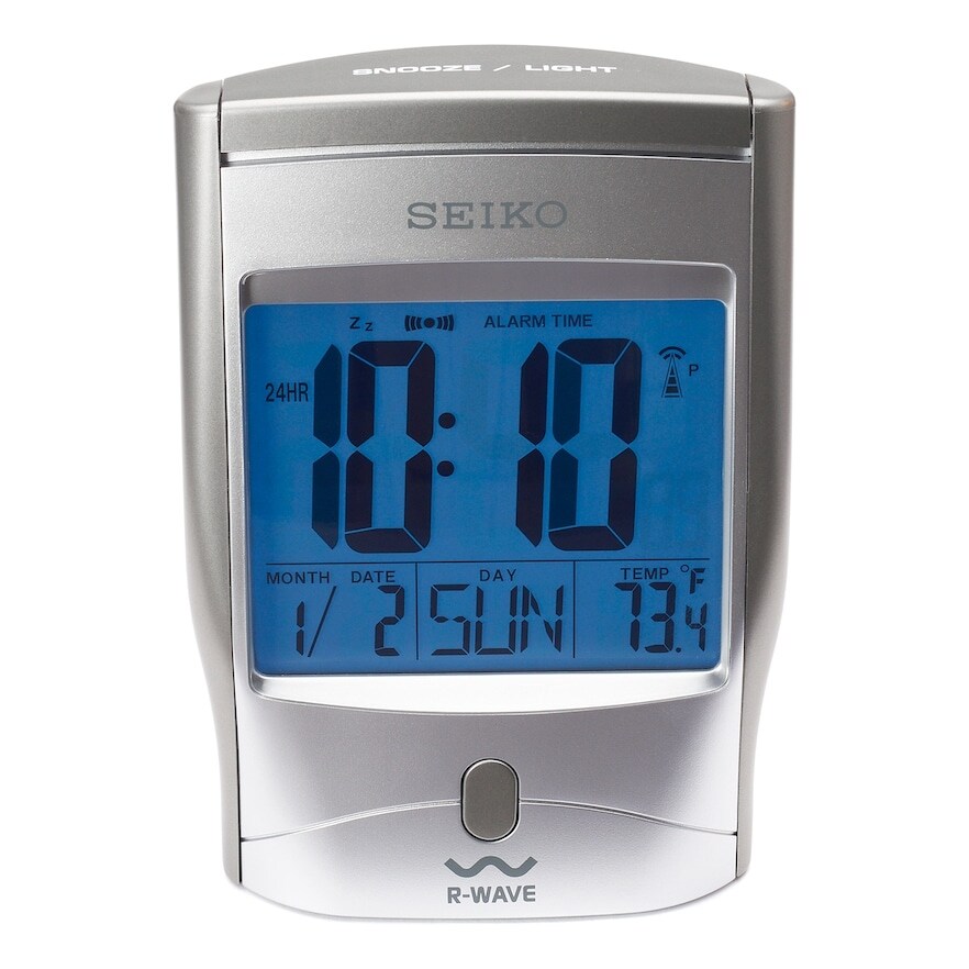 Seiko QHR025SLH Radio Controlled Digital Alarm Clock with Day, Date,  Temperature - Overstock - 29399516