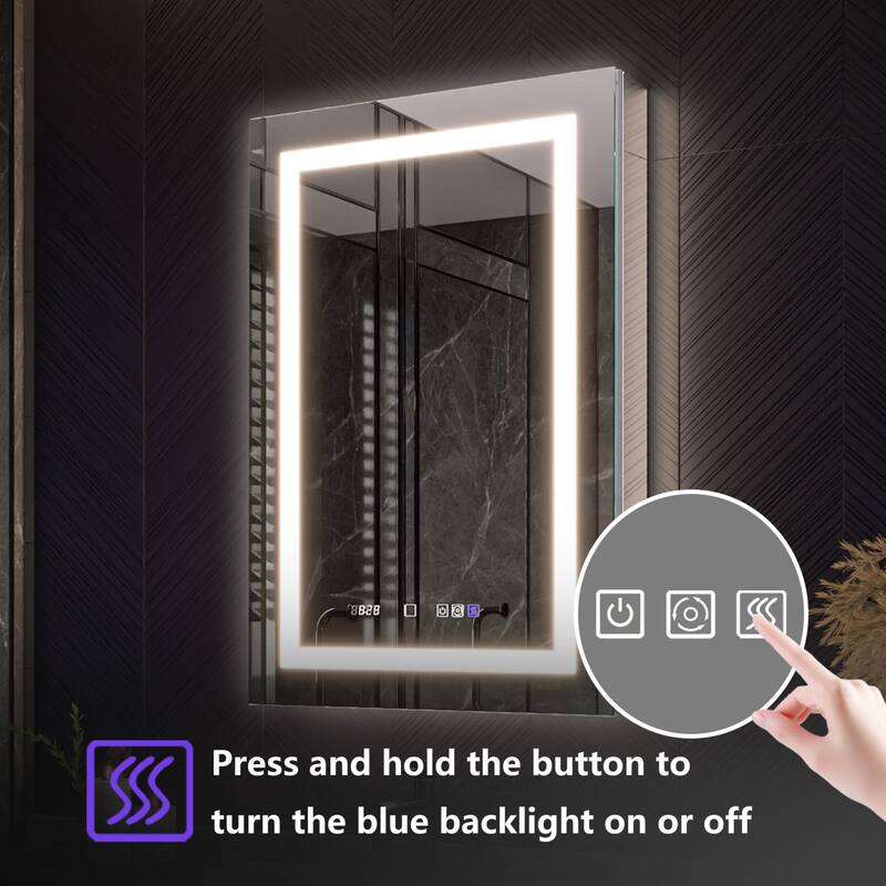 Modland 24"-42W x 36"H LED Medicine Cabinet Mirror with USB Charging,10x Magnifying Mirror