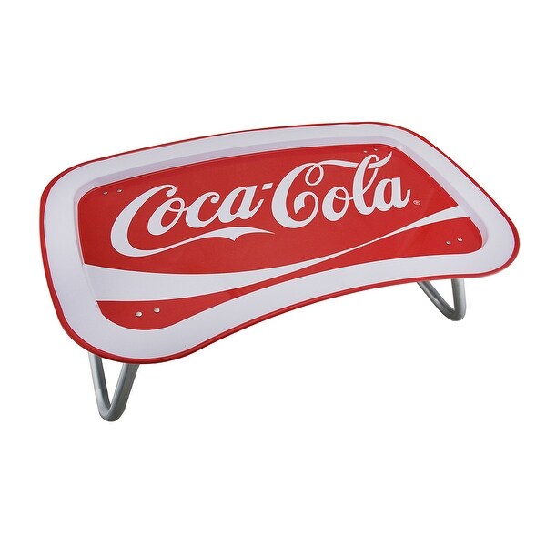 Shop Coca Cola Label Multi Function Metal Lap Tray W Folding Legs 22 Inch 8 X 22 X 13 Inches Overstock 17131190