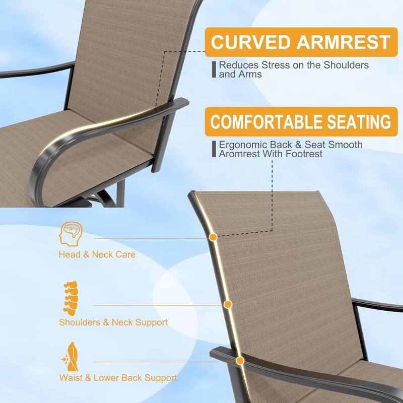 Outdoor Swivel Bar Stools Set for Deck, Patio