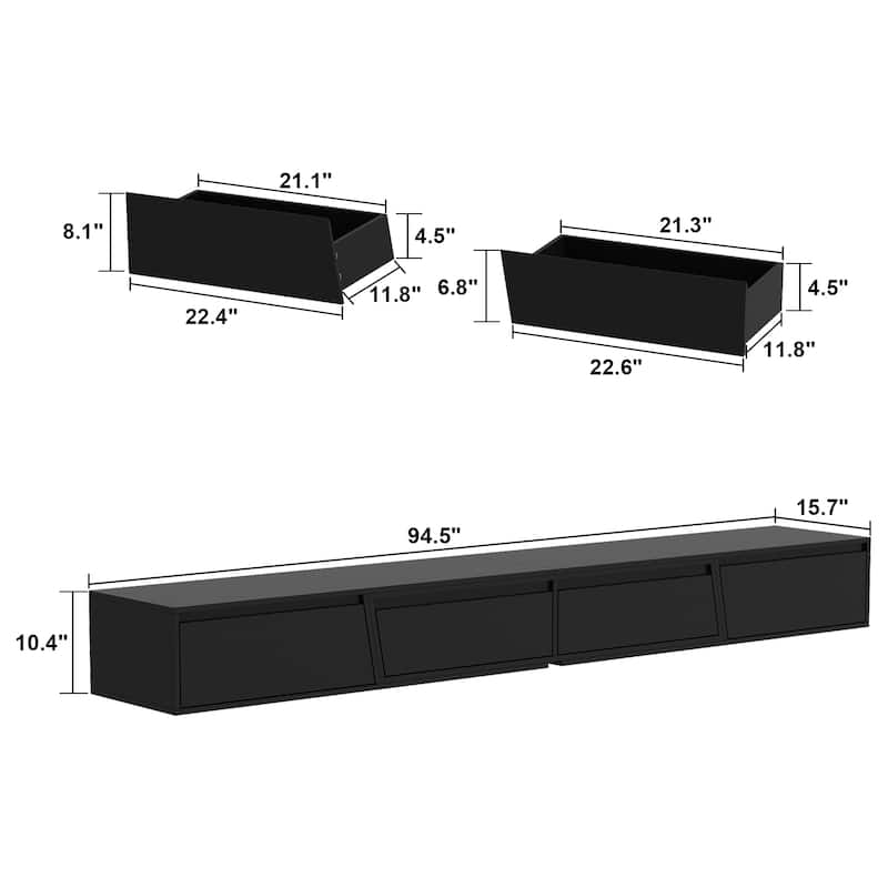 Expandable Entertainment Console - Stylish Design,95" to 138" TV Stand