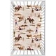 preview thumbnail 1 of 4, Sweet Jojo Designs Western Cowgirl Girl Fitted Mini Portable Crib Sheet Wild West Vintage Country Animal Southwest Pink Blue Tan