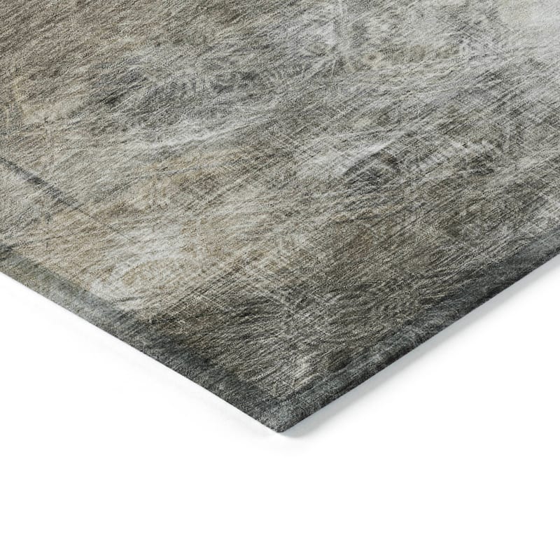 Machine Washable Indoor/ Outdoor Chantille Abstract Imprints Rug