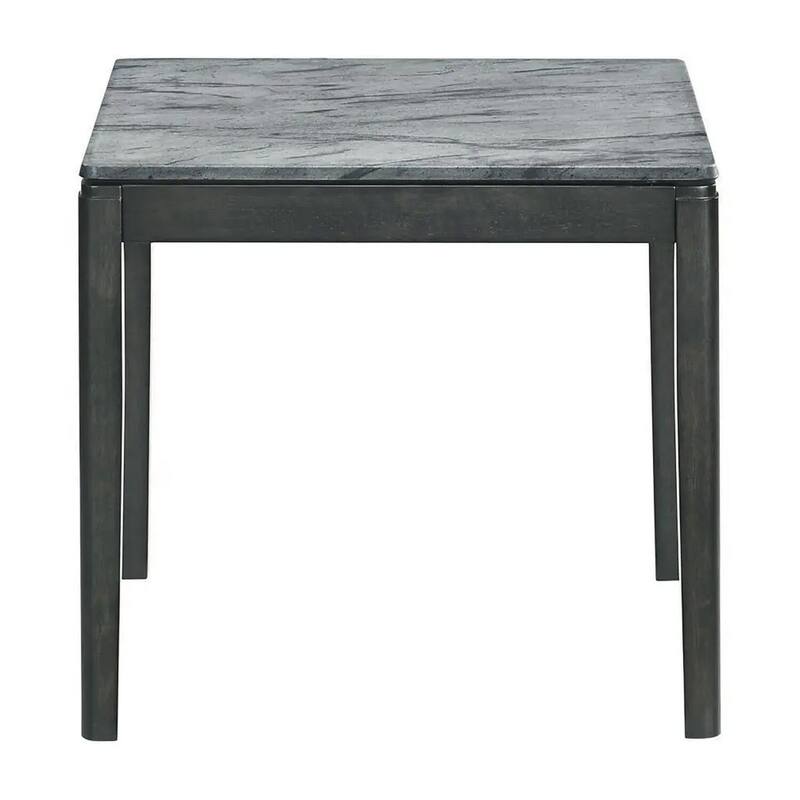 23.5 in. Black and Gray Square Faux Marble End Table, Sturdy Build End Side Table for Living Rooms