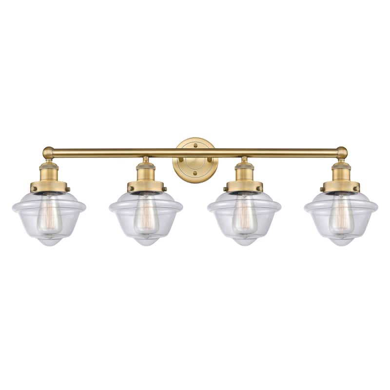Innovations Lighting Oxford - 4 Light 34" Bath Vanity Light - Clear/Brushed Brass