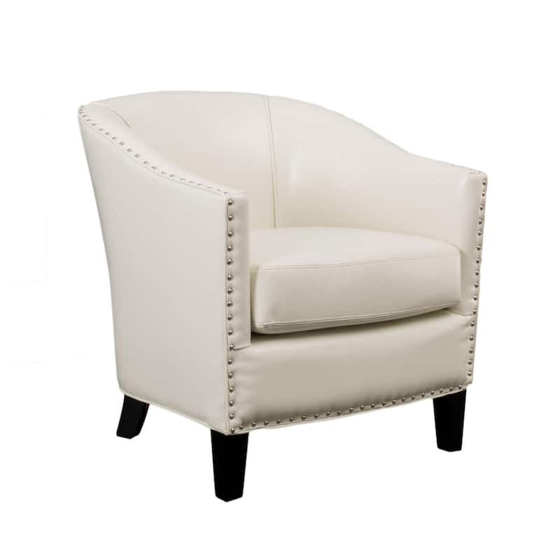 Austin Ivory Bonded Leather Club Chair by Christopher Knight Home