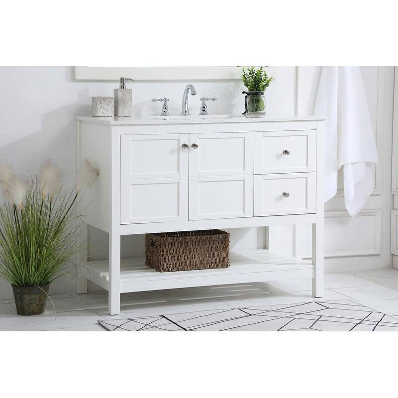 Elegant Lighting VF16442 Theo 42" Free Standing Single Basin Vanity