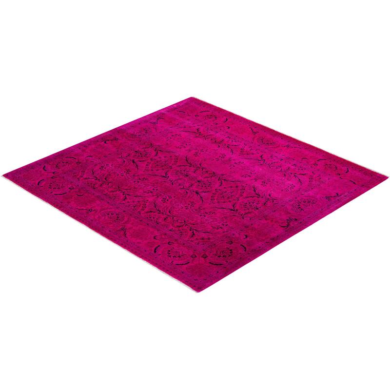 Fine Vibrance, One-of-a-Kind Hand-Knotted Area Rug - Pink, 5' 10" x 5' 10" - 5' 10" x 5' 10"