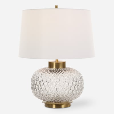 Uttermost Estelle Glass Table Lamp - 22"H,   Shade 10"H x 17"Dia. 
