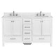 preview thumbnail 13 of 12, Nephelily 60 inch Transitional White Bathroom Vanity, Double Sinks