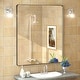 preview thumbnail 177 of 192, KIOTEE Modern Metal Frame Wall Mounted Bathroom Vanity Mirror with 5-year warranty 36x32 - Bronze