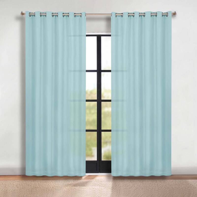Superior Solid Machine Washable Room Darkening Grommet Blackout Curtains, Set of 2