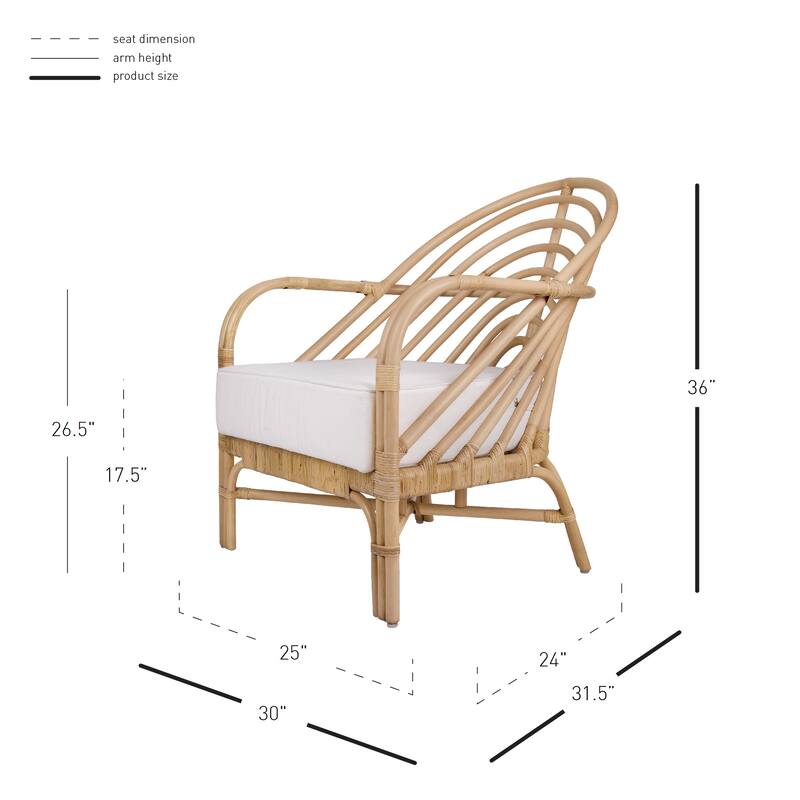 NPD Furniture Lana Rattan Accent Arm Chair