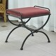 preview thumbnail 5 of 7, Cambridge Iron Vanity Stool with Cushion Red Wine