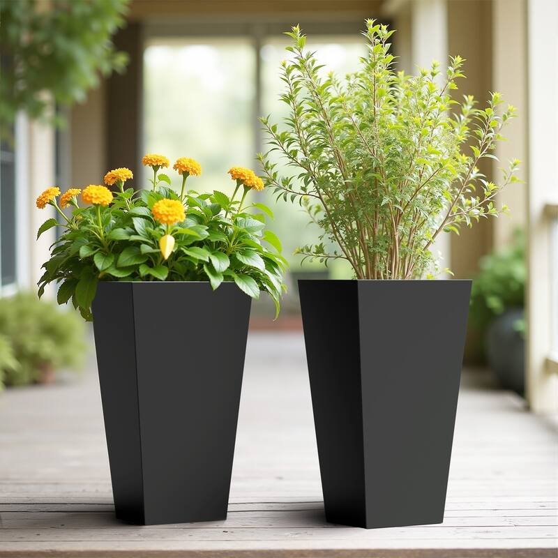 Dovelina Modern Tapered Metal Planter - Elevate Your Space, Indoors & Outdoors
