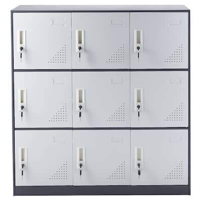Metal Locker for Employees Storage Lockers for Home, School, Office, Gym - 35.4'' x 17.7'' x 37''