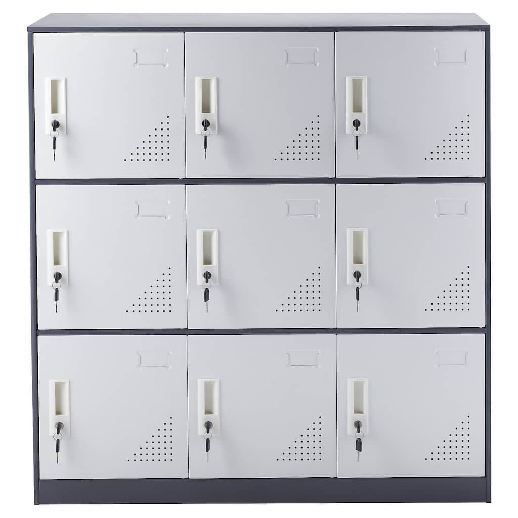 Metal Locker for Employees Storage Lockers for Home, School, Office, Gym - 35.4'' x 17.7'' x 37''