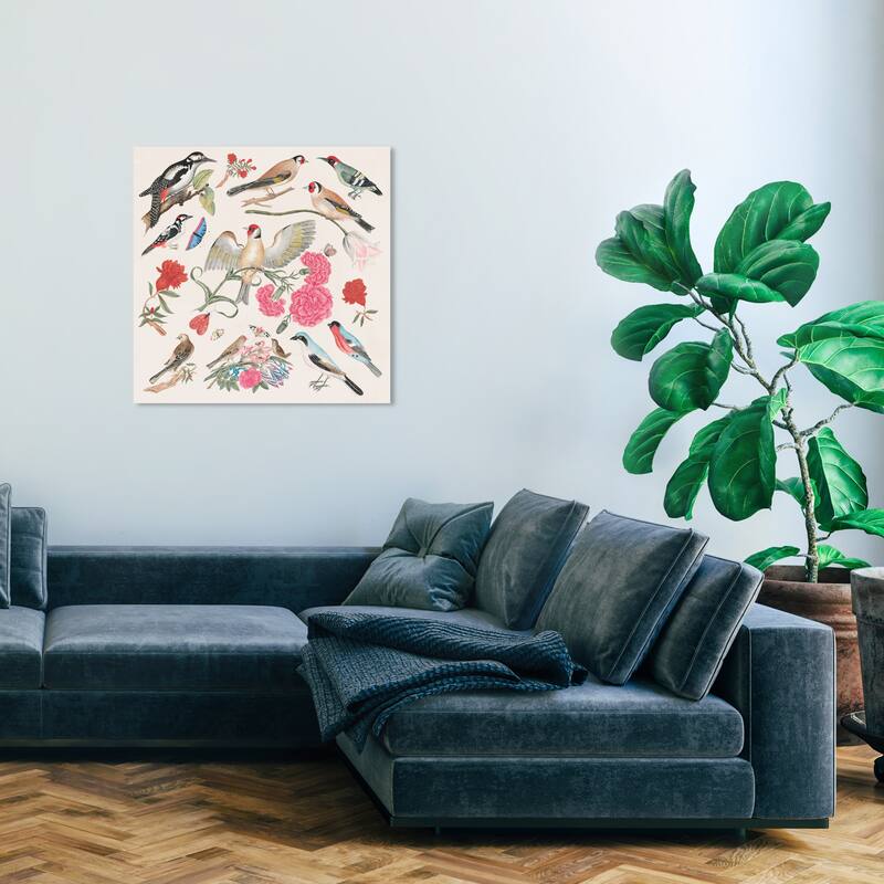 Wynwood Studio Canvas Animals Bird Sighting Red and Light Brown Traditional Wall Art Canvas Print - Red, Brown - 30 x 30