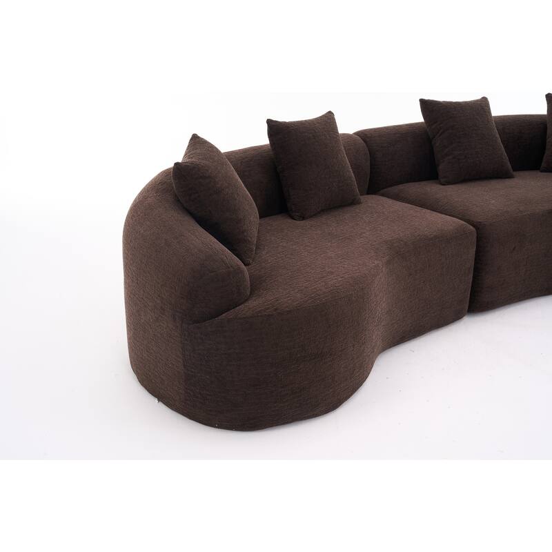 110" Foam Classic 4-Seater Sofa with 4 Pillows for Apartment