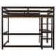 preview thumbnail 5 of 86, Elegant Loft Wood Bed with built-in desk,Ladder