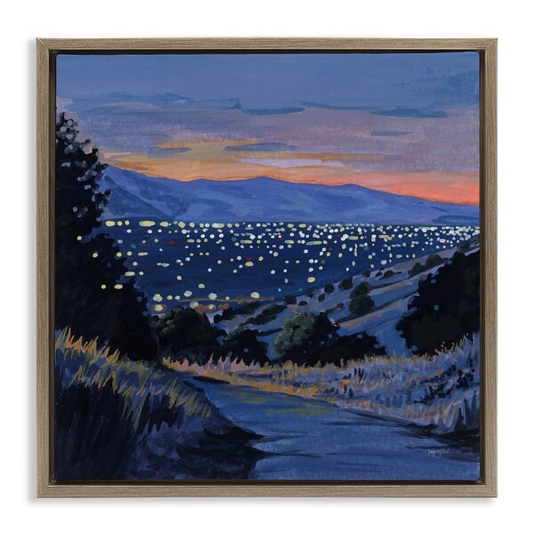 Stupell Desert City Lights At Dusk Framed Floater Canvas Wall Art