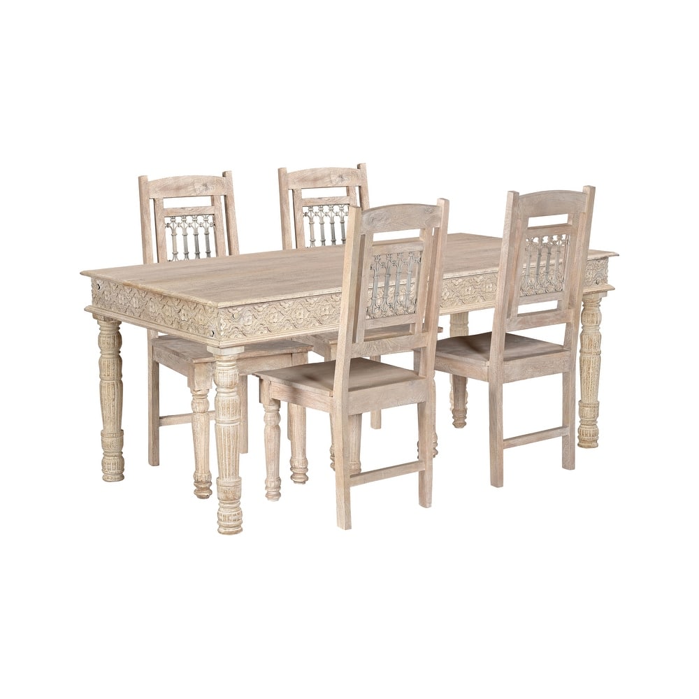 Milton Carved Solid Wood Dining Set