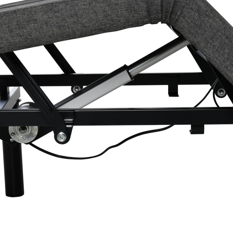 HOMCOM Ergonomic 35" x 79" Adjustable Bed Base, Zero Gravity Base for Stress Management w/Head and Foot Incline Grey