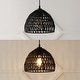 preview thumbnail 76 of 115, Jigu 1-Light Woven Rattan/Iron LED Pendant, by JONATHAN Y