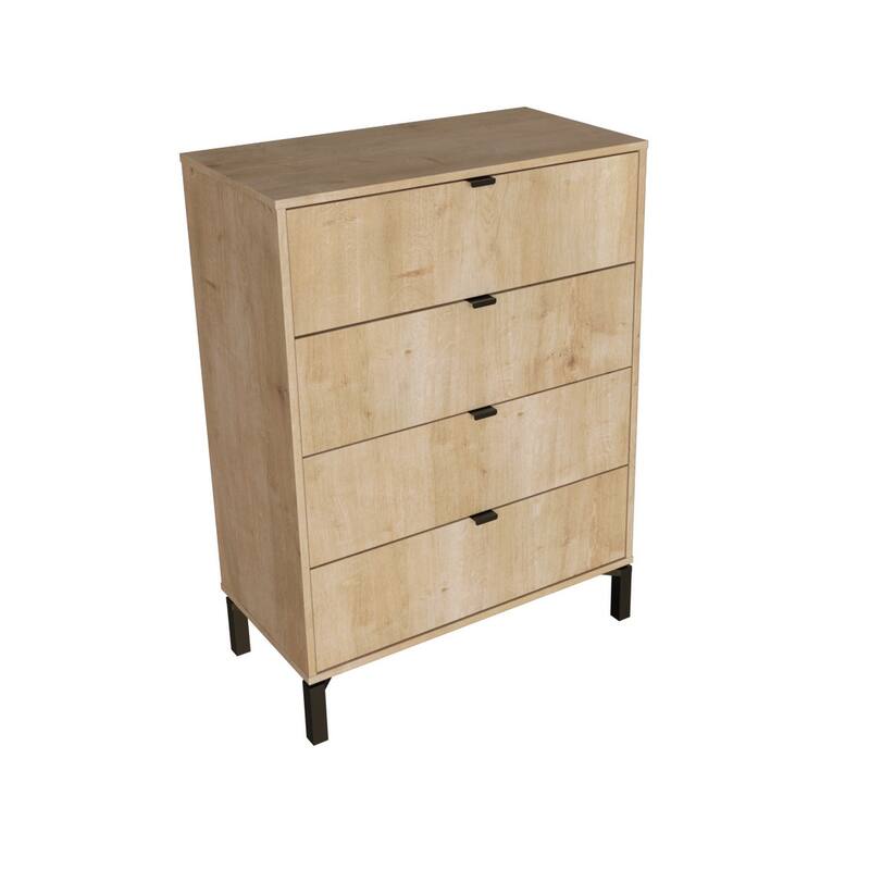 HomeRoots 30" Natural Four Drawer Dresser
