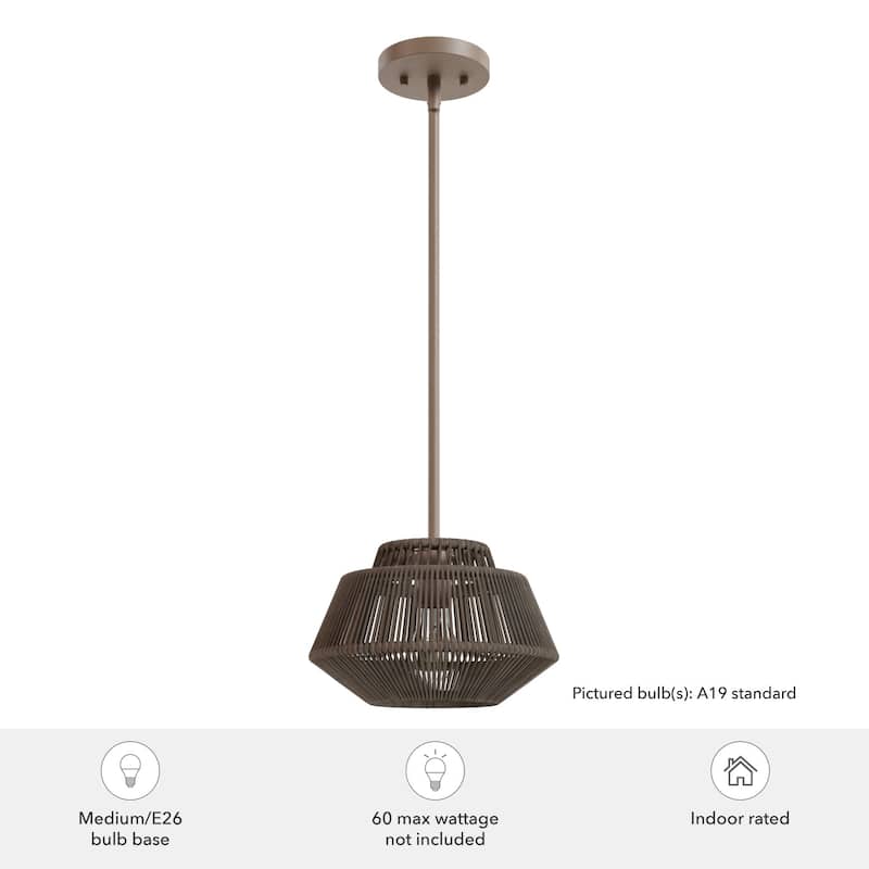 Hunter Brookhollow Rattan Pendant - Kitchen Island, Dining Room, Foyer - Casual, Modern, Transitional, Geometric - Designer!