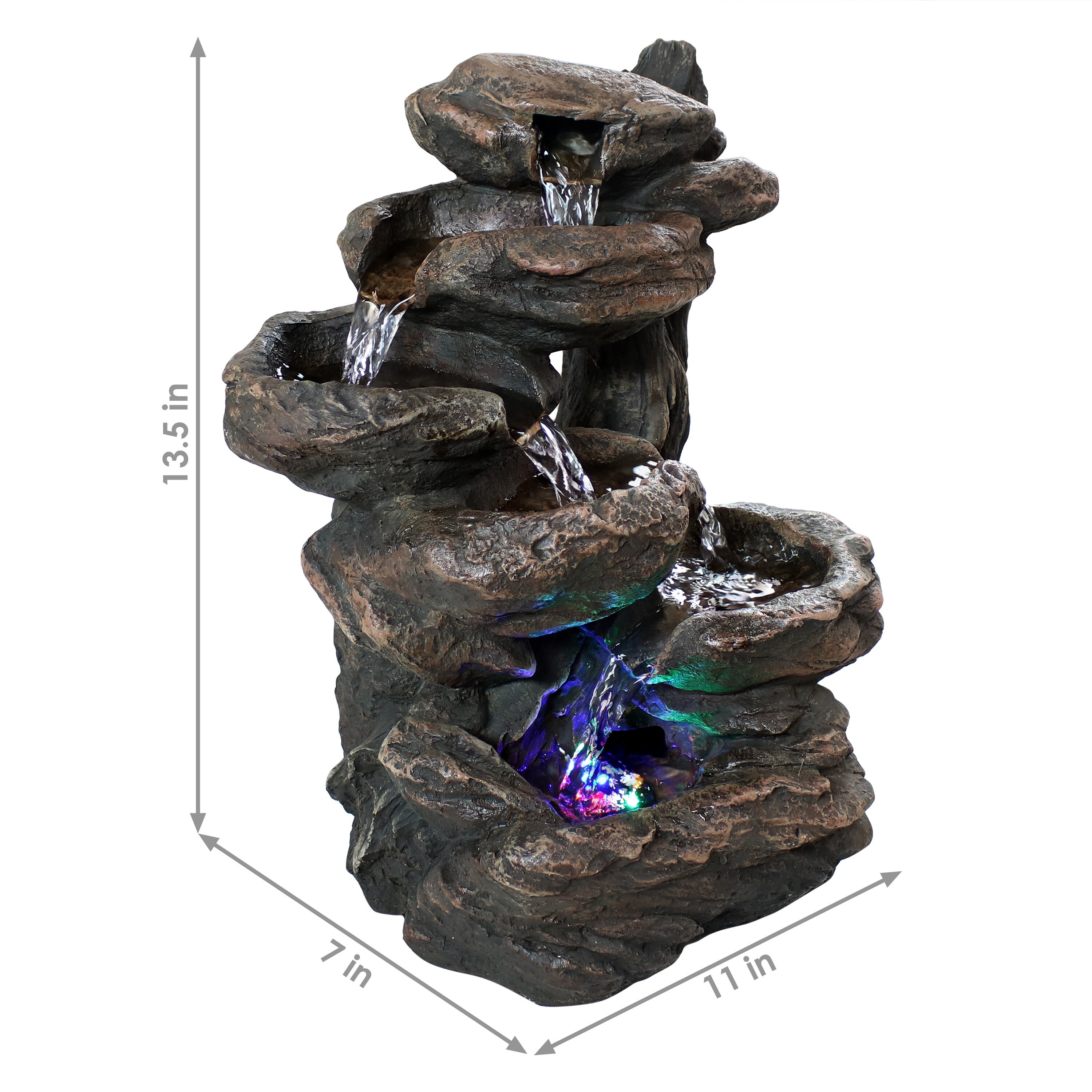 Shop Sunnydaze Staggered Rock Falls Tabletop Water Fountain With