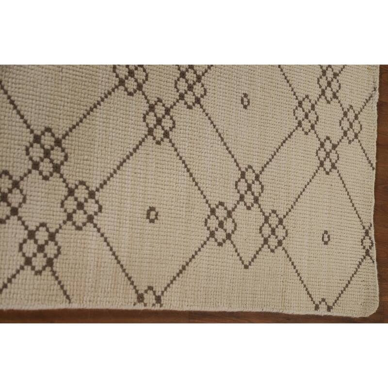 Geometric Moroccan Oriental Area Rug Bedroom Handmade Wool Carpet - 4'9"x 7'10"