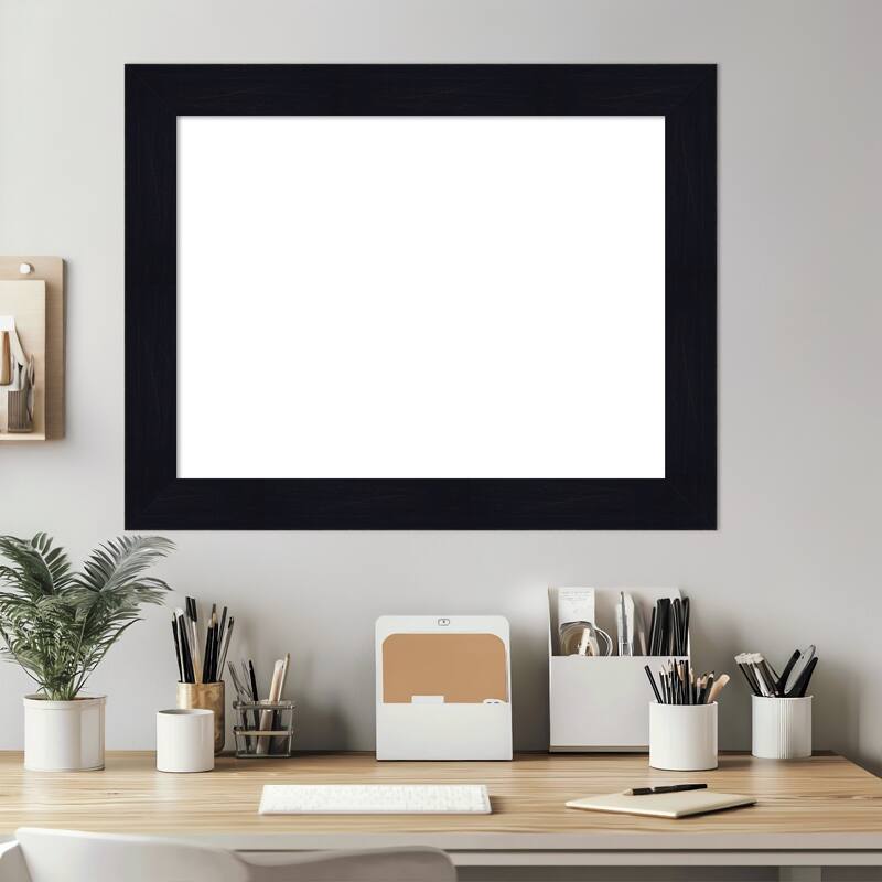 Amanti Art Shiplap Navy Framed Dry Erase Magnetic Board