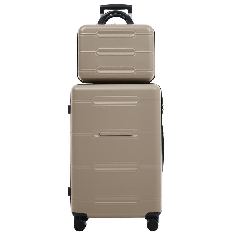 6 Piece Luggage Set, with Double Spinner Wheels Handle Password Lock, 14 IN Cosmetic Case 20/24/28 IN Luggages with Bag