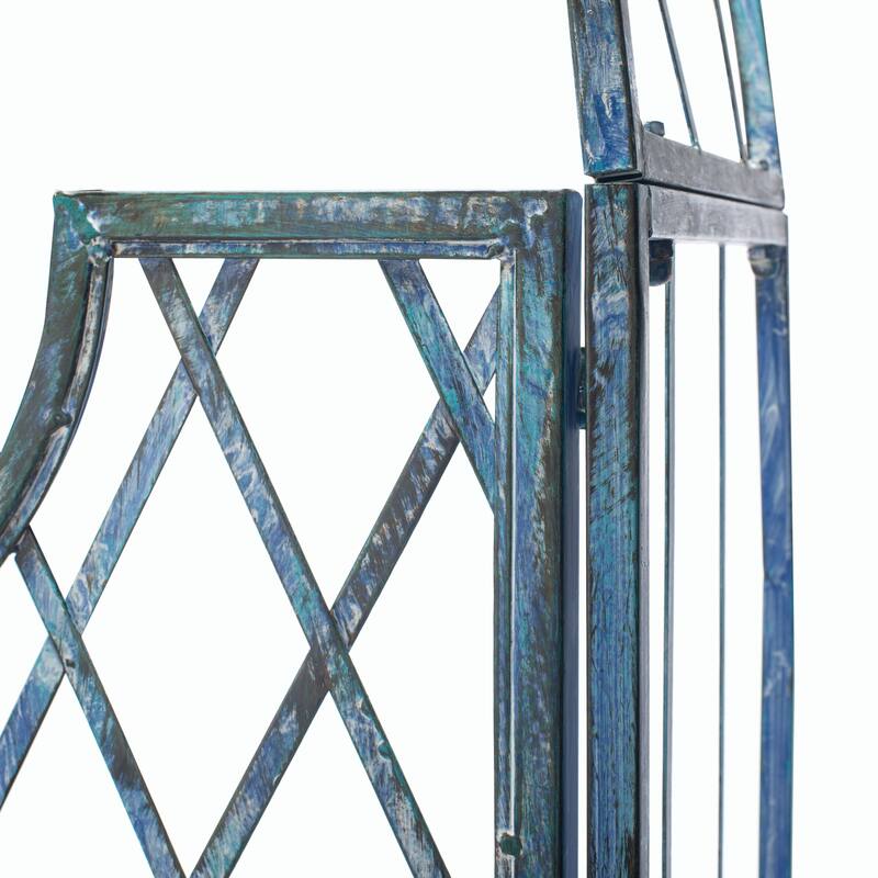 SAFAVIEH Outdoor Aliya Victorian Trellis Iron Arbor