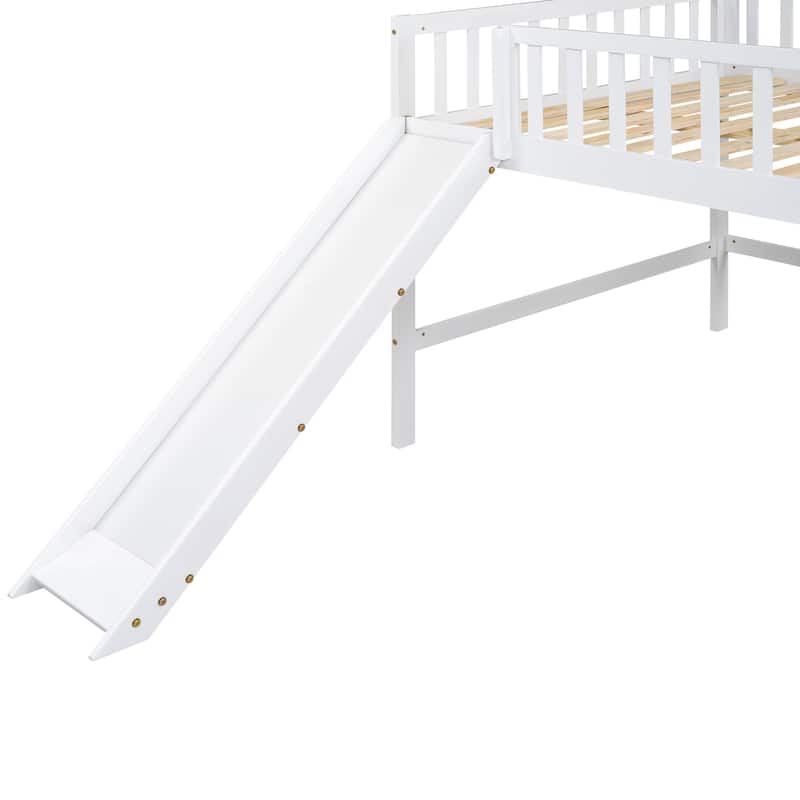 Pine Low Loft Bed with Slide
