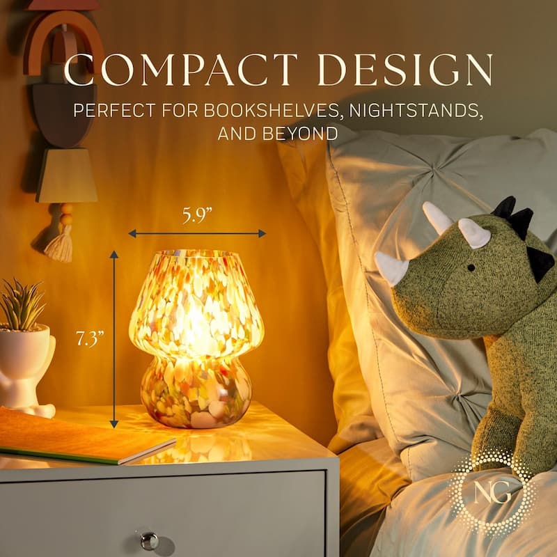 Mushroom White Glass Dimmable LED Table Lamp with E26 Socket Modern