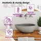 preview thumbnail 6 of 7, vidaXL Bathroom Basin, (14.6-18.1)x(11.4-14.2)x4.5 Inches, River Stone