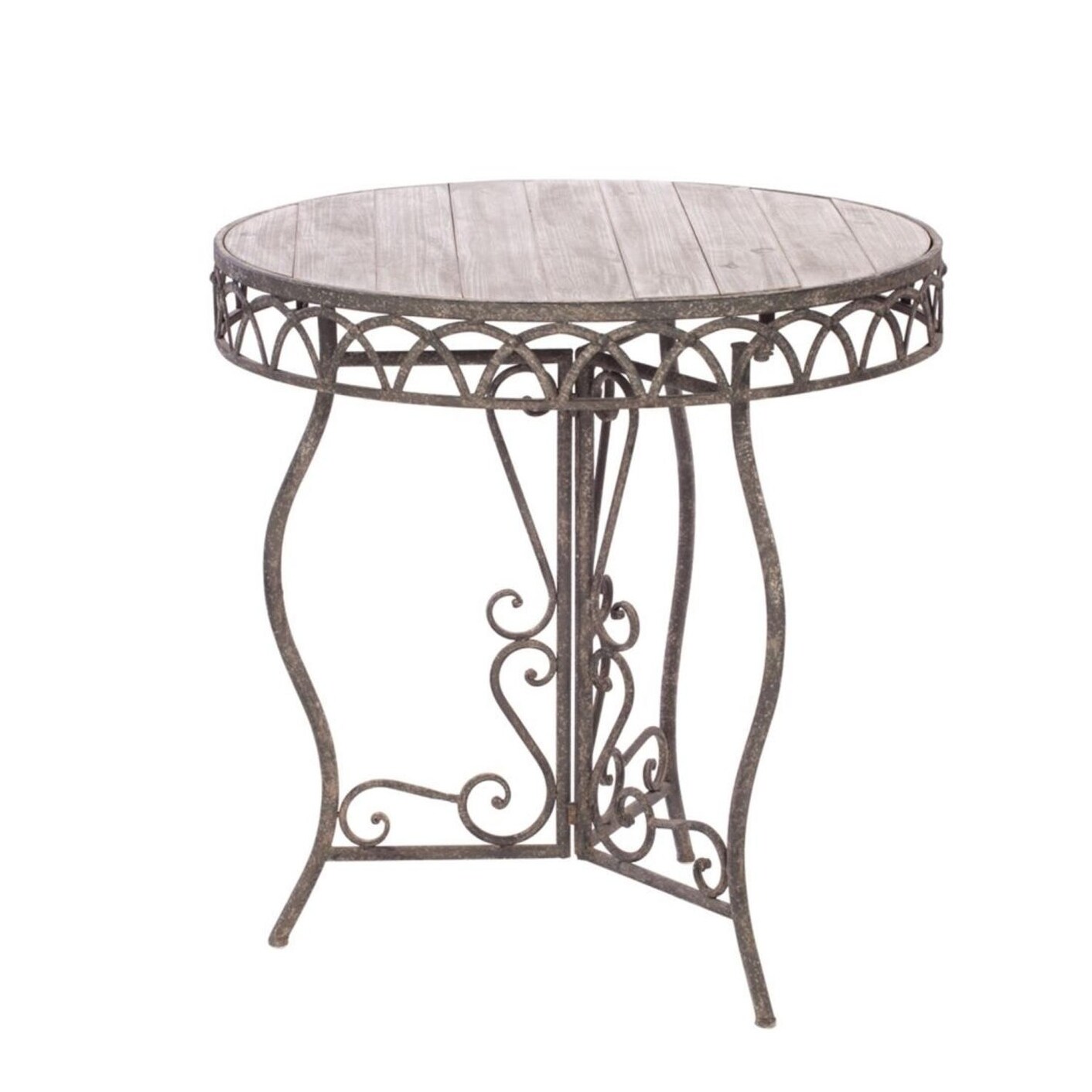 Shop 31 Rustic Antique Finish Metal And Wood Round Table With